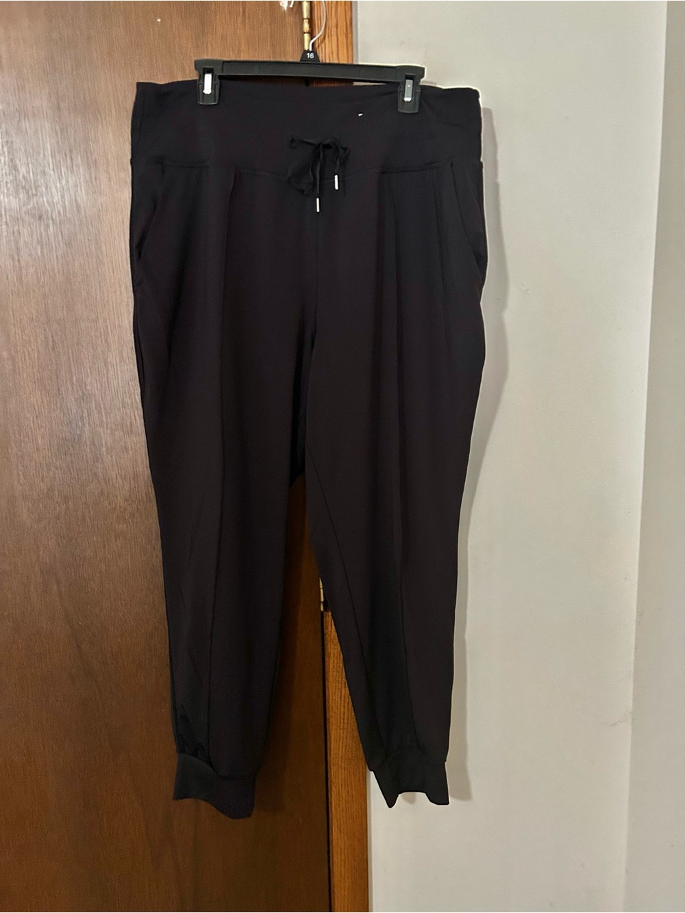 Old Navy woman’s Black Drawstring Joggers with Tapered Cuffs